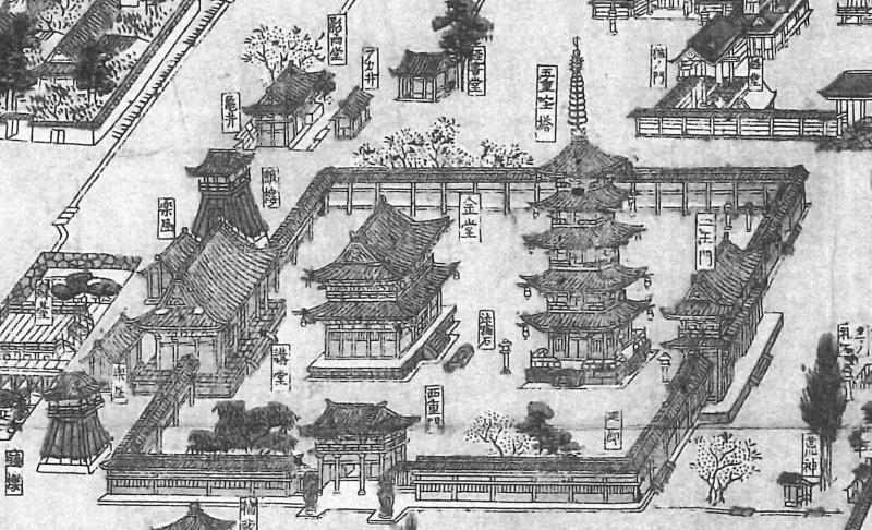 ファイル:文化四天王寺再建絵図・部分・伽藍.jpg